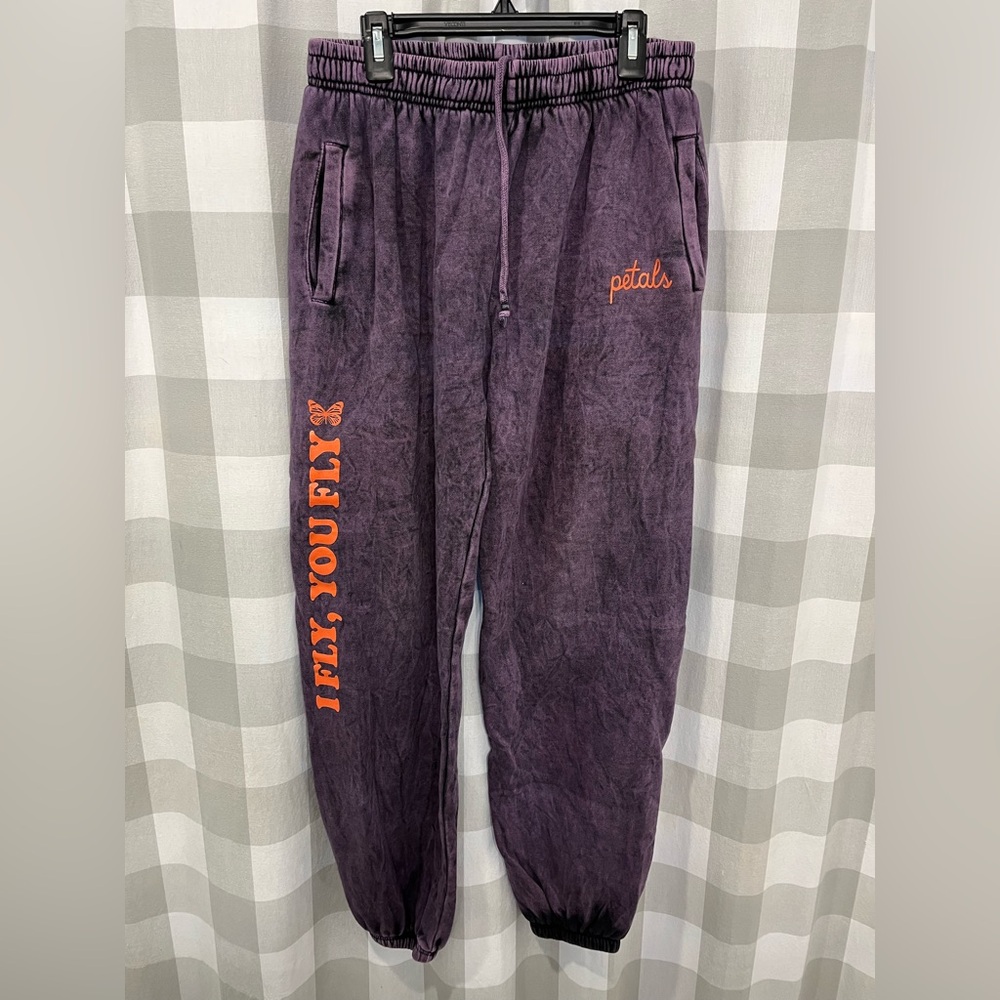 Zumiez Purple Joggers with Orange Accents